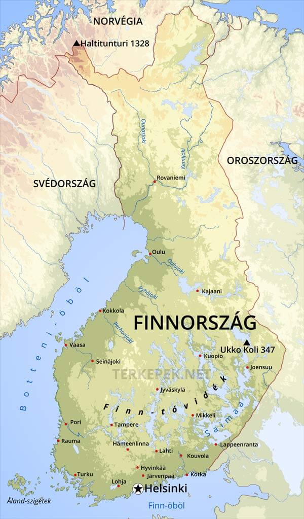 Finnország térkép