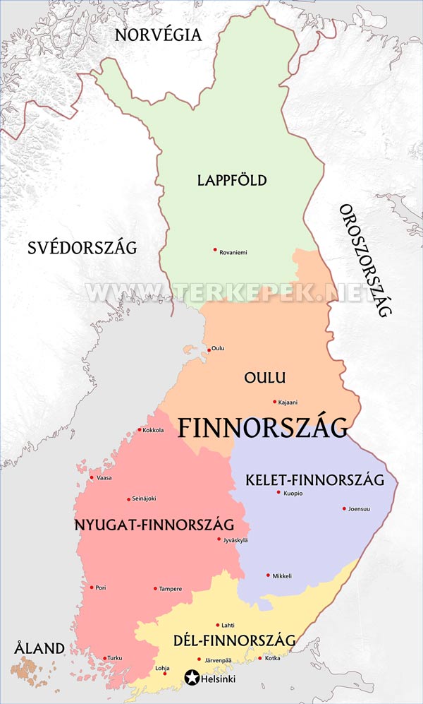 Finnország politikai térkép